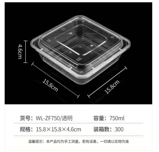 透明正方餐盒連蓋 300套/箱